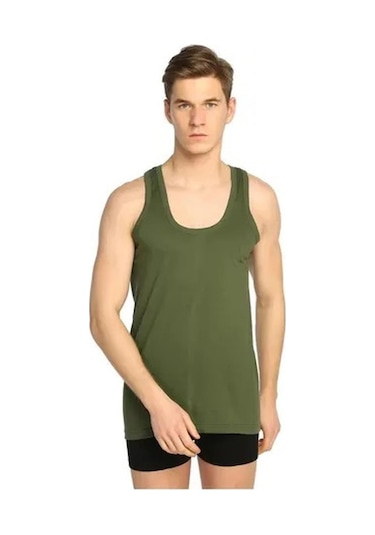 Seher Yıldızı Erkek Ekonomik Renkli Klasik Askılı Atlet 001k - 6 Adet Haki