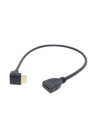 Alfais 4666 Hdmi Dişi Erkek Uzatma 90 Derece Dirsek Kablosu 0.5 Metre