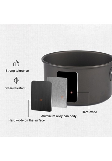 Createtech Turuncu Tencere Tavası Taşınabilir Skycıty Seyahat Kamp İçin Pişirme Kızartma Seti Alümina Açık - Rf Turuncu