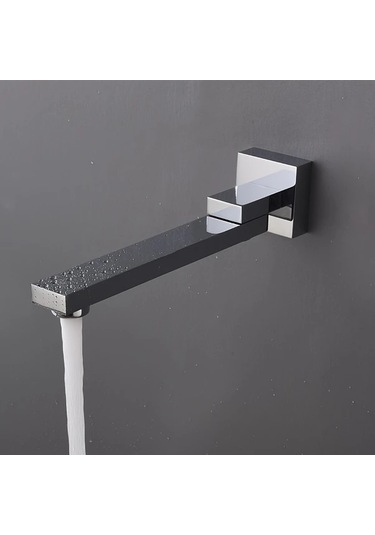 Userfriendly11 Siyah Paslanmaz Çelik Kare Yağmur Duş Başlığı Dönebilen Gizli Monte Su Akış Ayarı Ev Otel Siyah