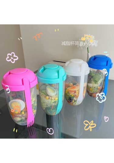 Hfambition Klein Mavi 1000ml Sağlıklı Kahvaltı Salata Kupa - Yoğurt, Süt İçin Sporluk Kullanıma Uygun Dayanıklı Cam Bardak Çok Renkli