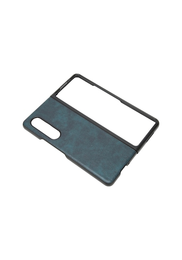 Galaxy Uyumlu Z Fold 3 Koyu Yeşil İş Derisi Kılıf Kaiyi