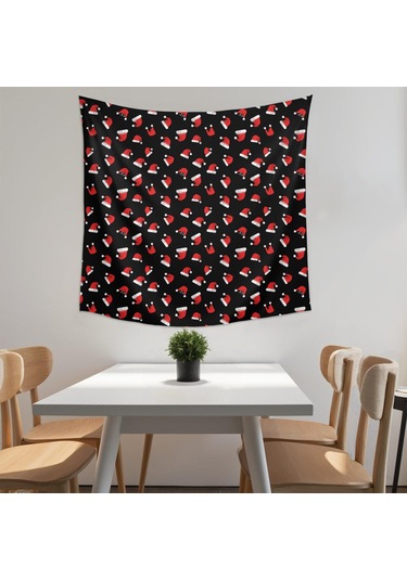 Noel Desenli 59x59 İnç Kare Duvar Halısı, Oturma Odası, Yatak Odası Ve Genç Odası İçin-a157