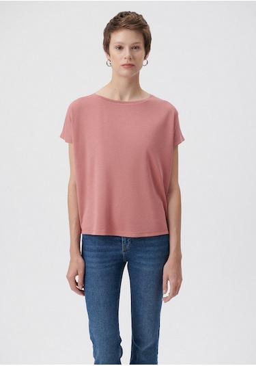 Mavi - Lux Touch Pembe Modal Tişört 167245-71072 Pembe