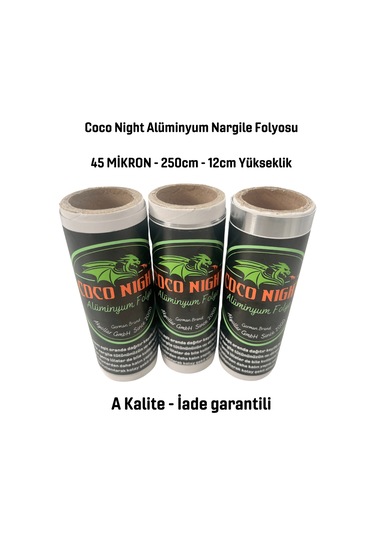 Coco Night 45 Mikron 5adet 250 CM Rulo Alüminyum Folyo, Nargile Folyosu