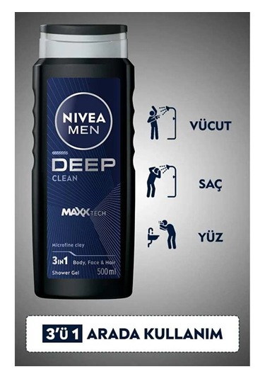 Nivea Men Deep Dimension Clean Erkek Duş Jeli 500 ML