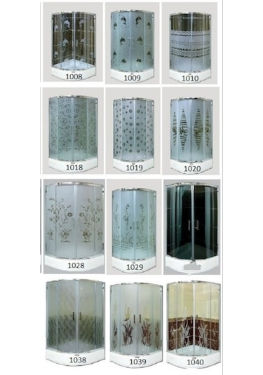 40 Desen Patentli Katlanır Cam Duşakabin İki Duvar Arası Duşakabi Gri