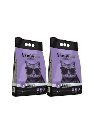 Lindo Cat Lavanta ve Argan Kokulu İnce Taneli Topaklaşan Kedi Kumu 2 x 10 L