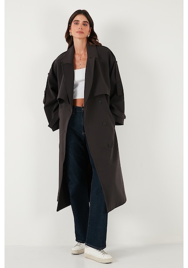 Lela Bayan Trençkot 6839476 Koyu Kahve Koyu Kahve