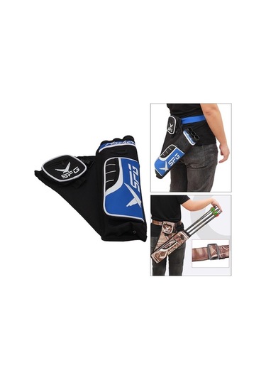 Pazly Suntek Okçuluk Ok Sadak 3 Tüplü Bel Kalça Çanta Kemer Mavi