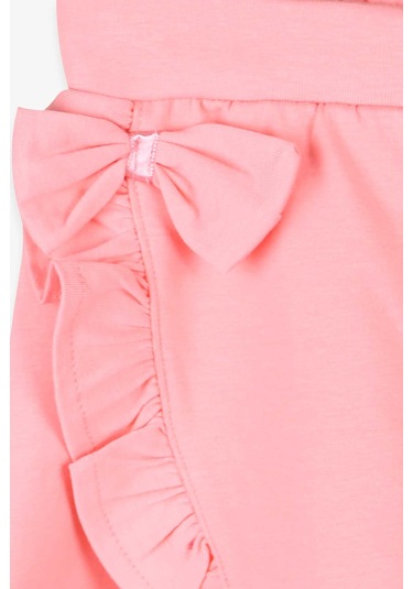 Breeze Kız Çocuk Etek Şort Fırfırlı Fiyonklu 1.5-5 Yaş, Somon