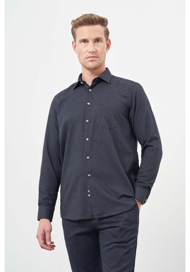 Lacivert Uzun Kol Düz Gabardin Sert Yaka Cepli Pamuklu Classic Comfort Fit Gömlek 1004245168 Lacivert Lacivert Uzun Kol Düz Gabardin Sert Yaka Cepli Pamuklu Classic Comfort Fit Gömlek 1004245168 Lacivert