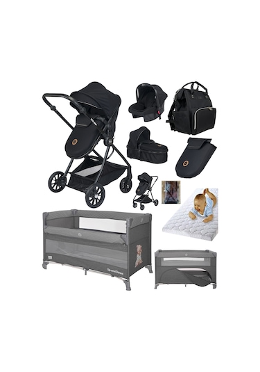 Baby Home 8 in 1 Yeni Doğan Full Takım Set 1010 Travel Sistem Bebek Arabası Ve Lorelli Anne Yanı Beşik Oyun Parkı Yatak Beşik