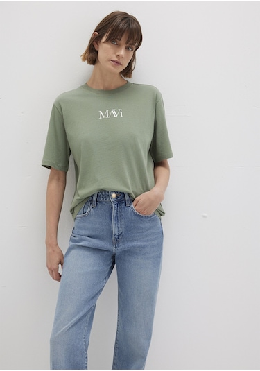 Mavi - Mavi Logo Baskılı Yeşil Tişört 1611594-81976 Yeşil