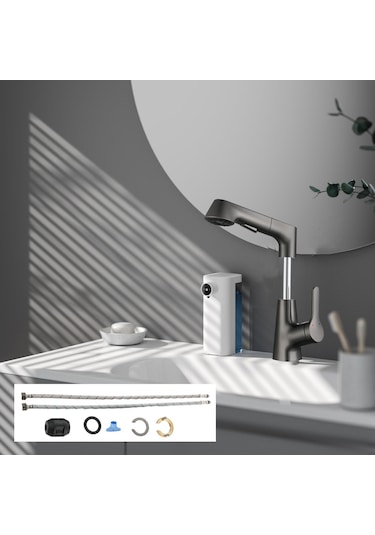 Suntek Banyo Lavabo Bataryası Çekme Püskürtücülü Evye