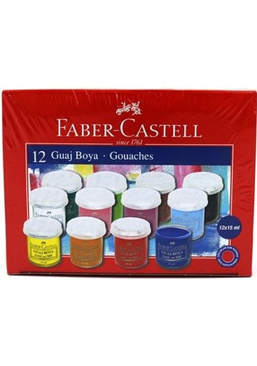 Faber Castell 12 Renk Guaj Boya 5170160401 Çok Renkli