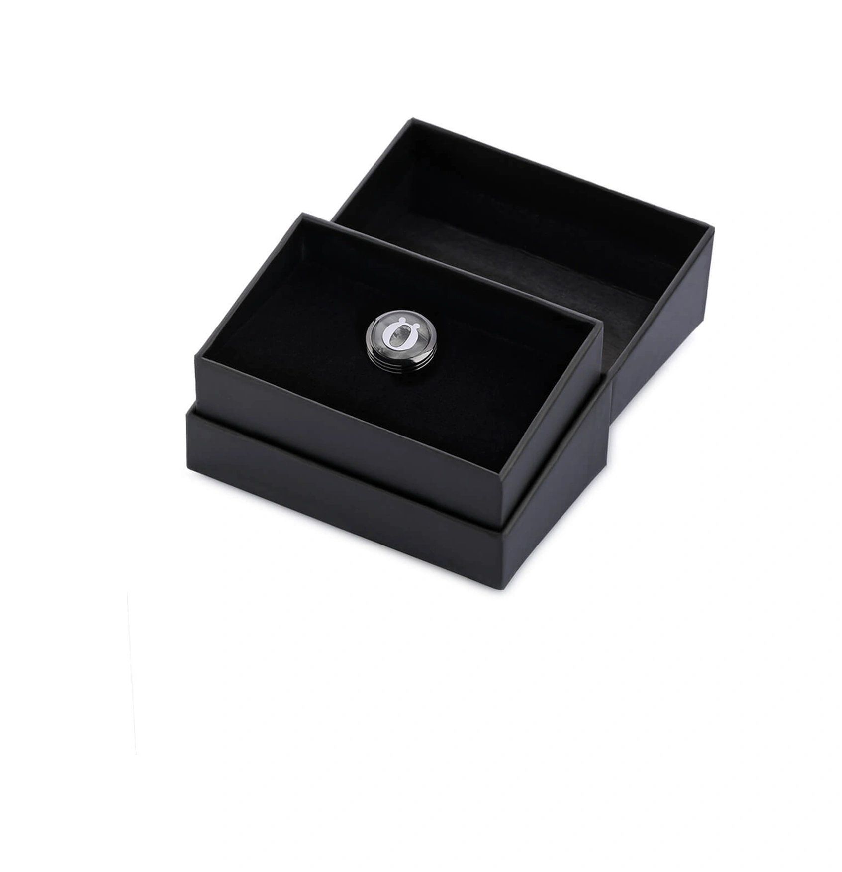 Ö Harfli Yuvarlak Tekli Kol Düğmesi 34964 Bordo - Gümüş