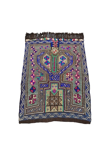 El Dokuma Sıfır Mut Kilimi 105x130 Renkli Kök Boya Kilim