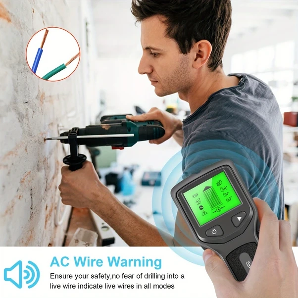 Willowhaven Siyah 5 İn 1 Duvar Dedektörü Dijital Göstergeli Metal Ahşap Kablo Dedektörü