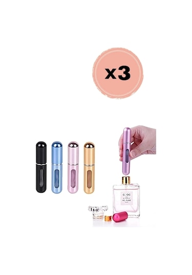Taşınabilir Mini Doldurulabilir 3 Adet Parfüm Şişesi Atomizer Parfüm Şişeleri Boş Küçük Strglbl75