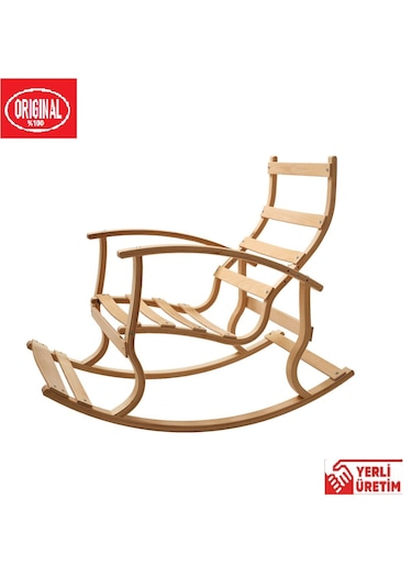 Herev Sallanan Sandalye / Baba Koltuğu / Berjer /ahşap Sandalye Yeşil