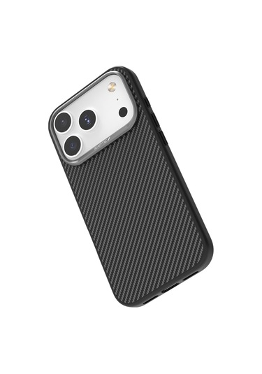 Iphone Uyumlu 17 Pro Max Kılıf M-safe Şarjlı 600d Metal Kamera Çerçeveli Raptic Aramid Fiber Serisi Siyah
