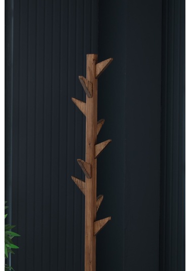Ahşap Ayaklı Askılık Portmanto Modern Elbise Askısı 175 Cm Ceviz Ceviz