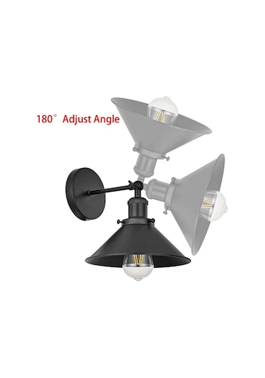 Riolight Vintage,rustik Siyah Mafsallı 1xe27 Banyo Ayna Üstü Apli Siyah