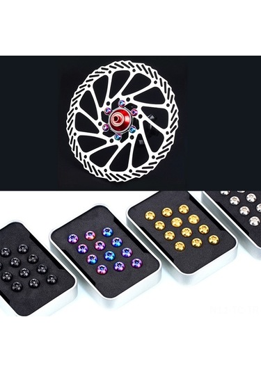 Novahub 12 Adet T25 Disk Vida 12pcs M5x10mm Fren Vida, Tc4 Titanyum Bisiklet Disk Fren Sabitleme Vidası