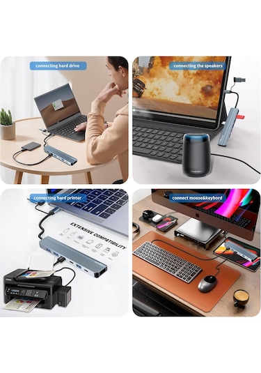 Obllemn Usb C Hub 3.0, 7'si 1 Arada Usb Hub 3.0 Multiport