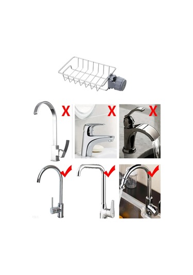 Lunext Lavabo Musluğu İçin Sünger Tutucu 418848475 Gri