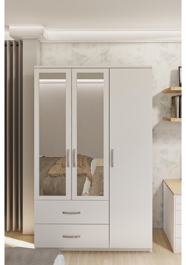Gm 851 Home Aynalı 3 Kapı 2 Çekmeceli Gardırop