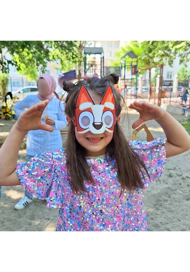 Bluey Temalı Doğum Günü Maskesi 6 Adet