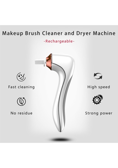 Sones Elektrikli Fırça Makyaj Fırçası Temizleme Makinesi Otomatik Kurutucu Usb Şarj Edilebilir Makyaj Fırçası Temizleyici Siyah