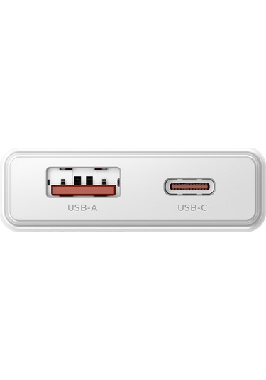 Extra Slim Gan 30W Usb-A Ve Type-C Çift Portlu Hızlı Şarj Aleti Ultra Ince Güç Adaptörü Beyaz