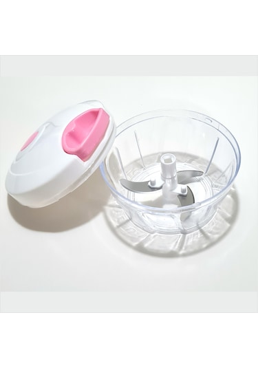 Üç Bıçaklı İpli Soğan Patates Biber Domates Kesme El Rondosu Beyaz Pembe