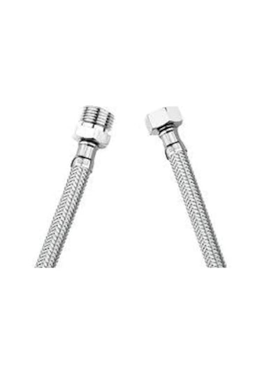 3/8-3/8 NİPELLİ PASLANMAZ ÇELİK ÖRGÜLÜ FLEX 30 cm