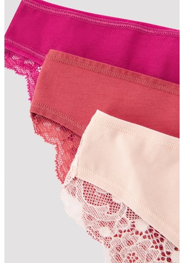 Penti Hot Summer Lacy Back 3'lü Brazilian Külot Çok Renkli