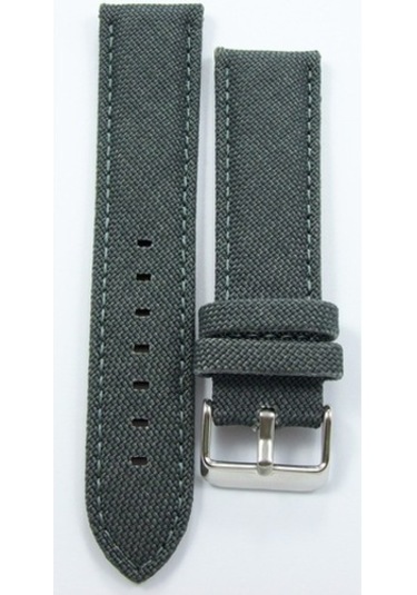 Bizon Koyu Gri Kumaş Saat Kordonu 20Mm Dokuma Spor Perlon Kayışı