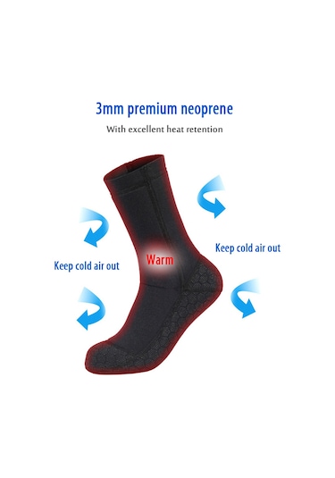 Suofeng Neopren Dalış Çorapları - Sıcak Tutan, Kaymayan Tabanlı, Hızlı Kuruyan Su Sporları Ve Ev Terliği Çok Renkli