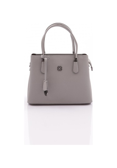 Dgn 549 Kadin Çiçek Süslemeli Fermuarli Çanta 549-2323-R0015 Açık Gri