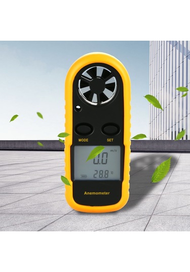Vkemall El Tutanabilir Dijital Mini Rüzgar Hızı Ve Sıcaklık Ölçer - Led Işık, Mevcut/maksimum/ortalama Okuma, Çok Amaçlı Kullanım