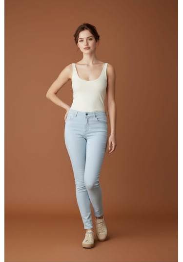 Skinny Kalıp Kadın Pantolon-byn-36000 Bebe Mavi