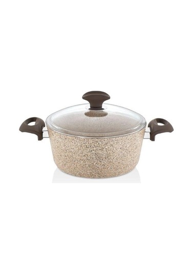 Falez Creamy Granit Tencere Derin Tencere 26 CM