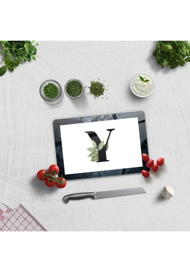 Decorita Cam Kesme Tahtası - Cam Kesme Tablası - Harfli Tasarım Y Çap 20 x 30 CM