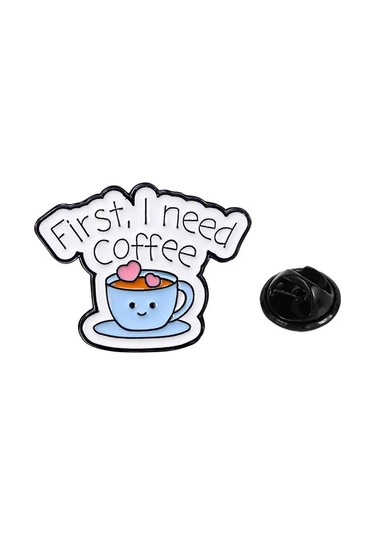 Sevimli Çizgi Film Kahve Emaye Broş Yaratıcı Ingilizce Harfler Kısa Cümleler 3 3 Çok Renkli