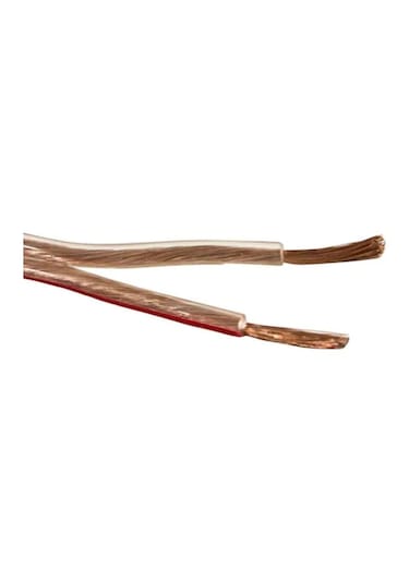2x1,50mm 20 Metre Hoparlör Ses Sistemi Kablosu Şeffaf