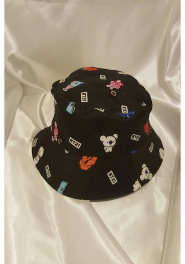 Şapka Bucket Şapka Balıkçı Kova Şapka Unisex Yuvarlak Şapka Figürlü ÇoK Renkli Çok Renkli