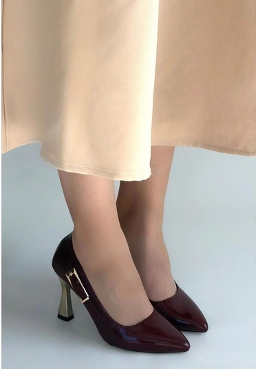 Biçomi Motya Bordo Rugan Topuklu Ayakkabı Çok Renkli