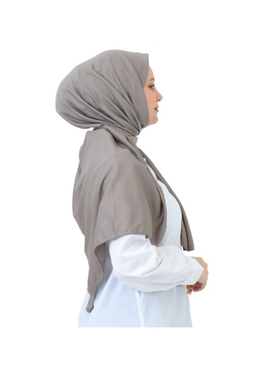 Şal Zarif Başörtüsü Eşarp Tesettür Giyim Uzun Abiyelik Koyu Vizon